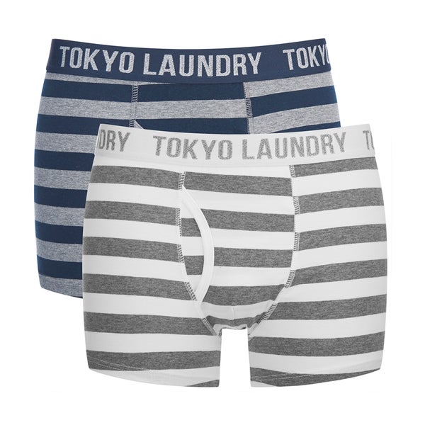 Tokyo Laundry Men's 2-Pack Yass Boxers - Optic White/Mid Grey Marl