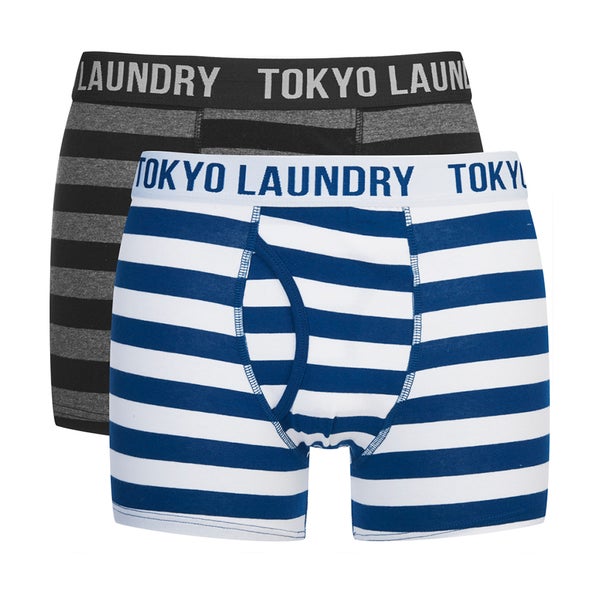 Lot de 2 Boxers Tokyo Laundry Yass -Noir/Bleu