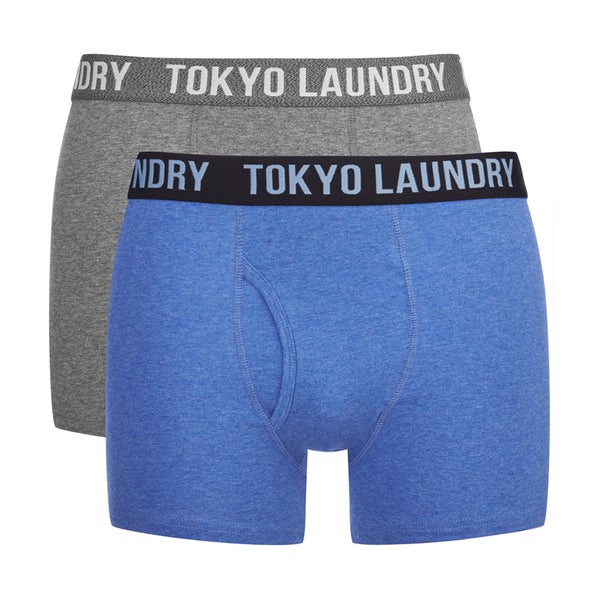 Tokyo Laundry Men's 2-Pack Cairns Boxers - Mid Grey Marl/Cornflower