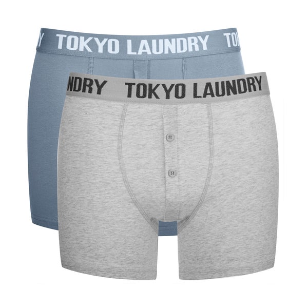 Tokyo Laundry Men's 2-Pack Port Douglas Boxers - Ashley Blue/Ice Grey Marl