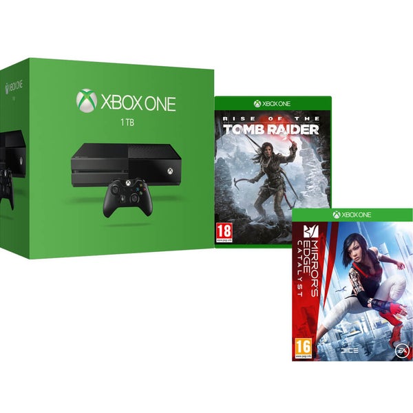 Xbox One 1TB Console - Includes Rise of the Tomb Raider + Mirror’s Edge Catalyst