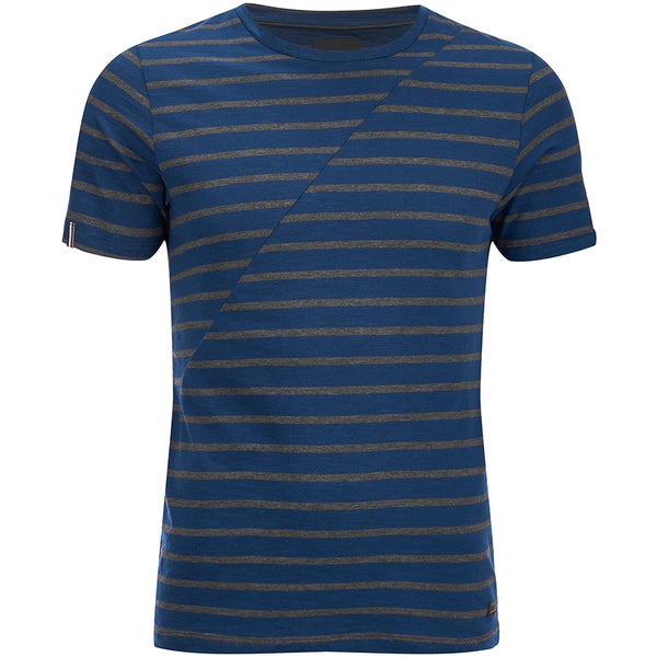T -Shirt Produkt pour Homme Deko Asymetric à Rayures -Bleu