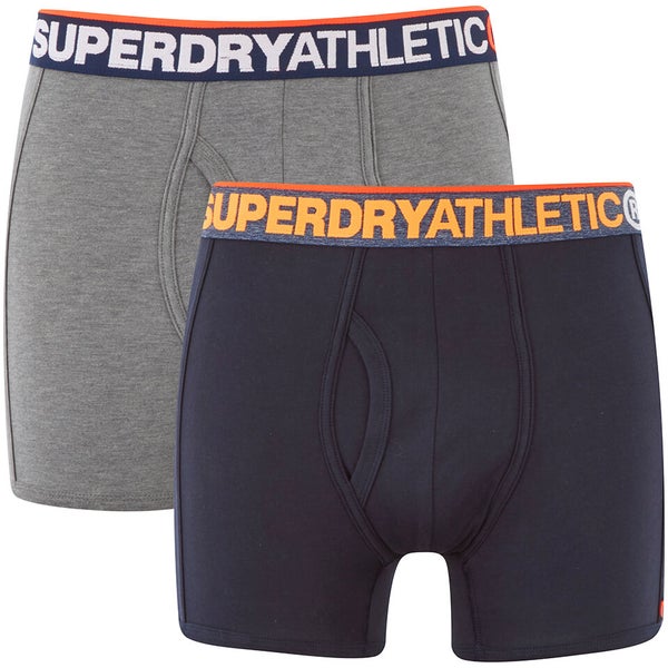 Superdry Men's Athletic Sport Double Pack Boxers - Truest Navy/Dark Marl