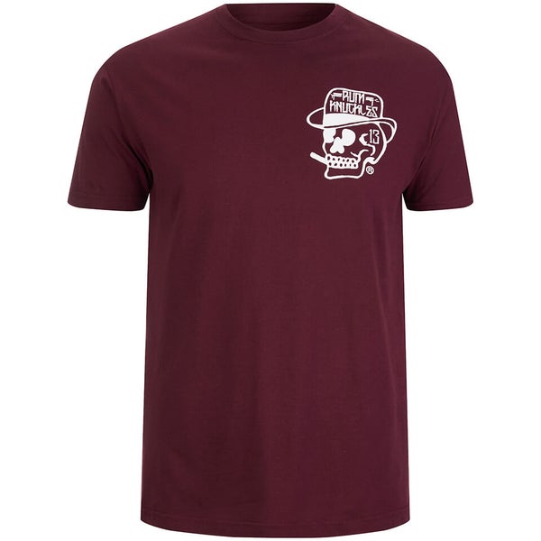 Rum Knuckles Mens Classic Logo T-Shirt - Burgundy