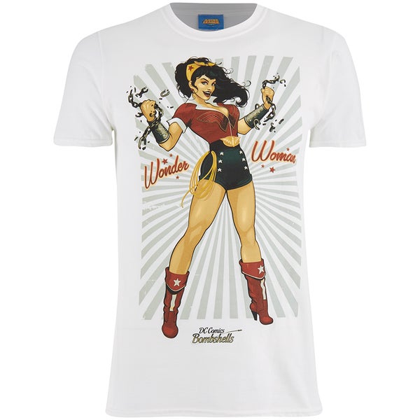DC Bombshells Herren Wonder Woman T-Shirt - Weiß