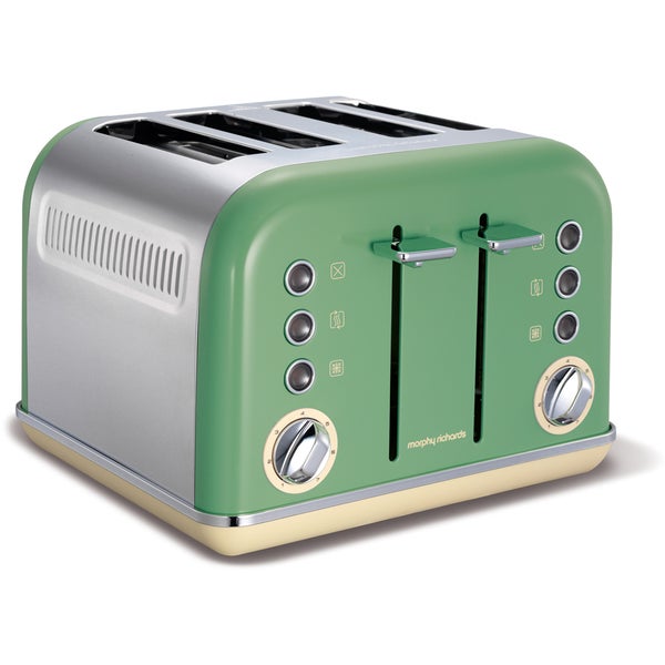 Morphy Richards 242006 New Accents 4 Slice Toaster - Sage (Trim Included)