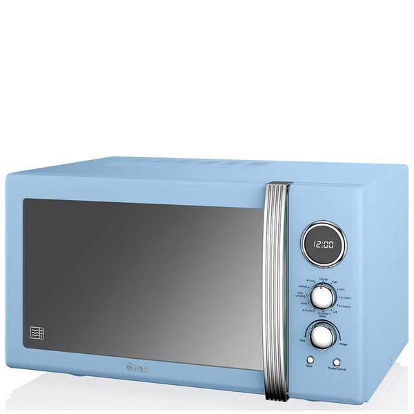 Swan Retro 25L Digital Combi Microwave with Grill - Blue