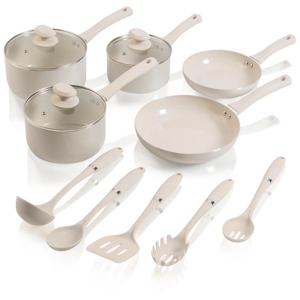 Swan Pan Set with Utensil Set Almond (5 Piece) IWOOT UK