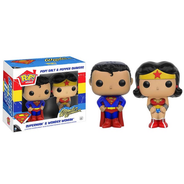 Superman en Wonder Woman Pop! Home Peper- en Zoutstel