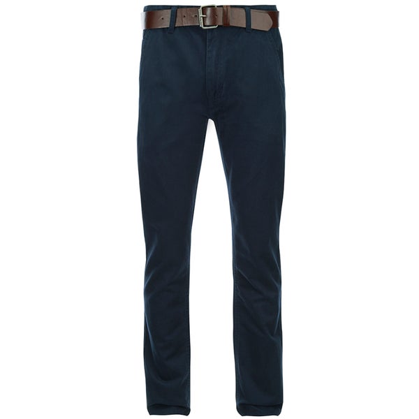Smith & Jones pour Homme Ashlar Belted Chinos -Marine Sergé