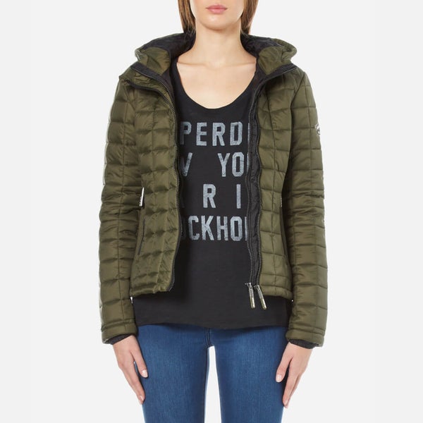 Superdry Women s Hooded Box Quilt Fuji Jacket Khaki TheHut