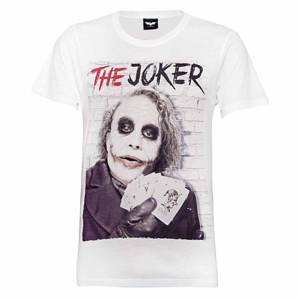 DC Comics Men's Batman Joker Cards T-Shirt - White