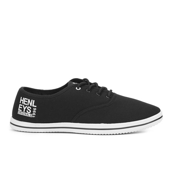 Henleys Men's Stash Canvas Pumps - Black/White