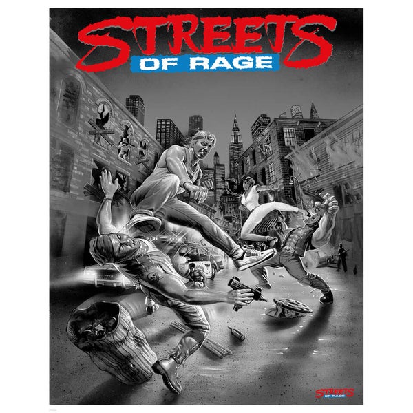 Streets of Rage Zwart/Wit Limited Edition Giclee Art Print - 72 uur beschikbaar