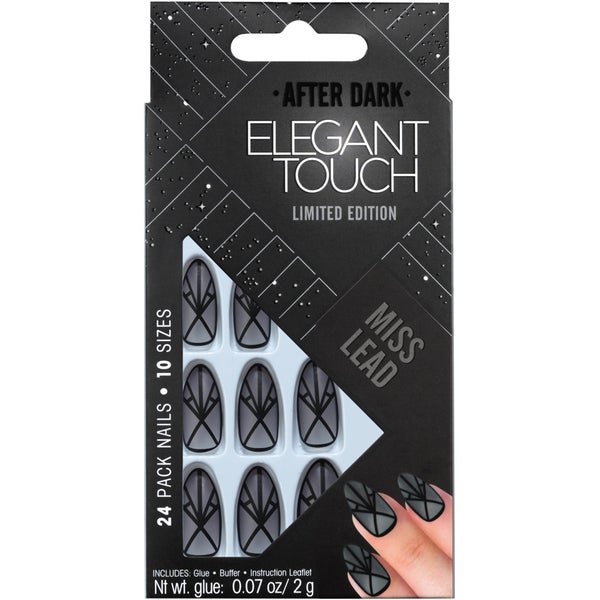 Накладные ногти Elegant Touch Trend After Dark в абсолютно черном матовом цвете/Miss Lead