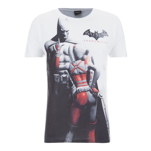 DC Comics Men's Batman and Harley Quinn T-Shirt - White