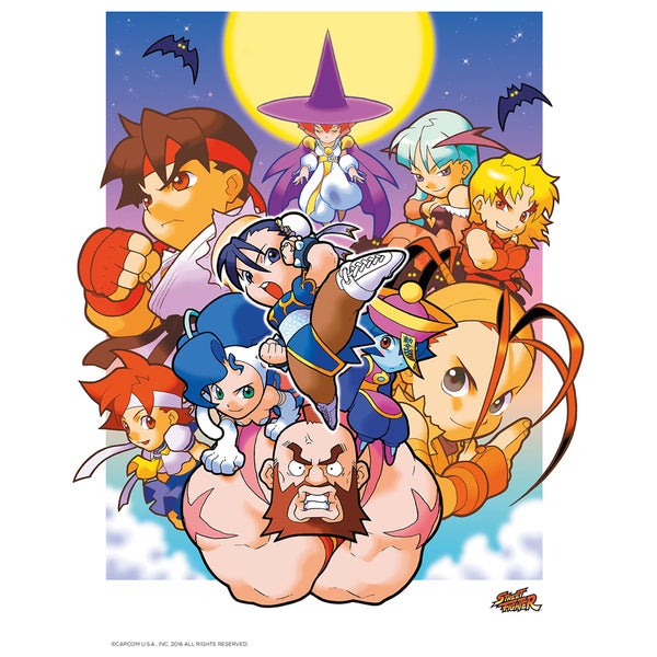 Street Fighter 'Lets Go' Manga Art Print - 14 x 11