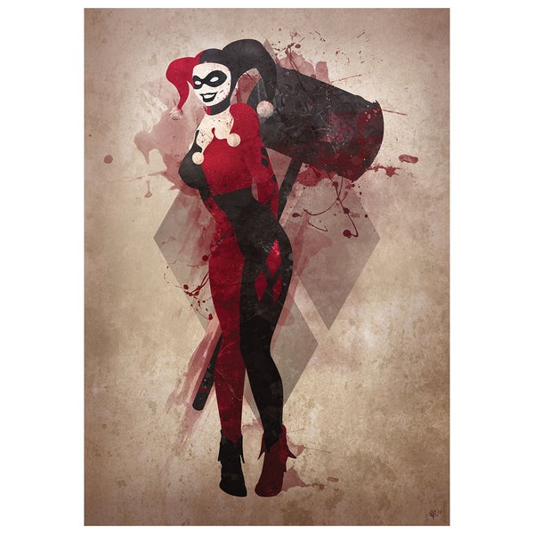 Harley Quinn Inspired Art Print - 16.5 x 11.7