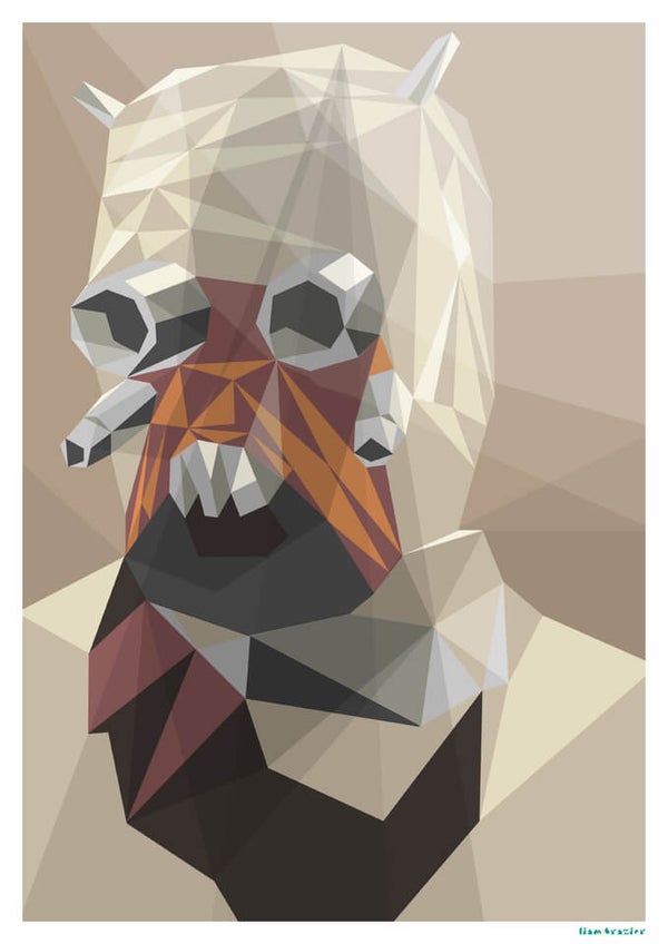 Star Wars Tuscan Raider Inspired Geometric Art Print - 16.5" x 11.7"
