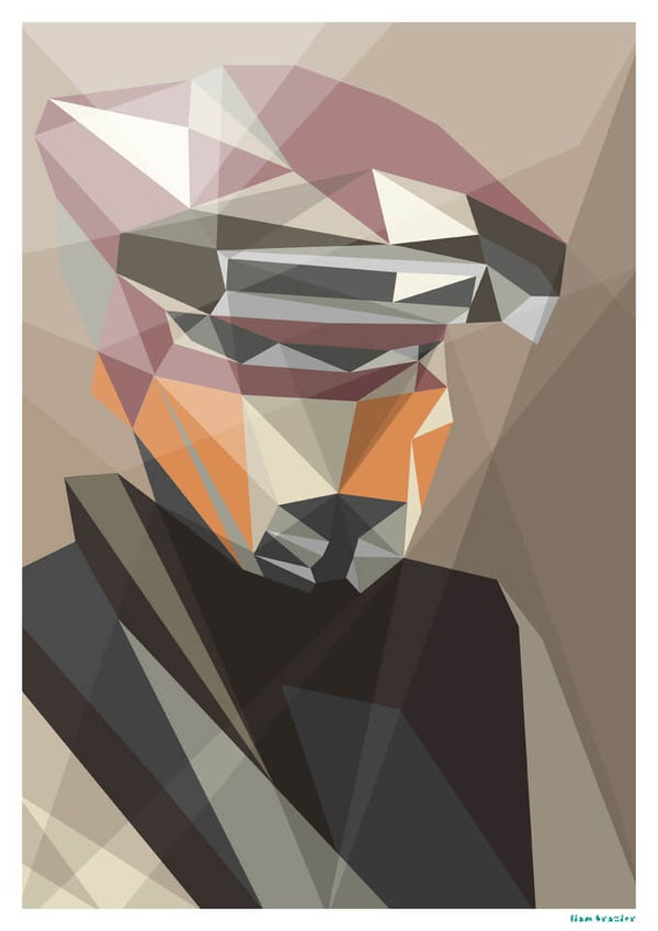 Affiche Géométrique Star Wars Chasseur de Primes - Fine Art