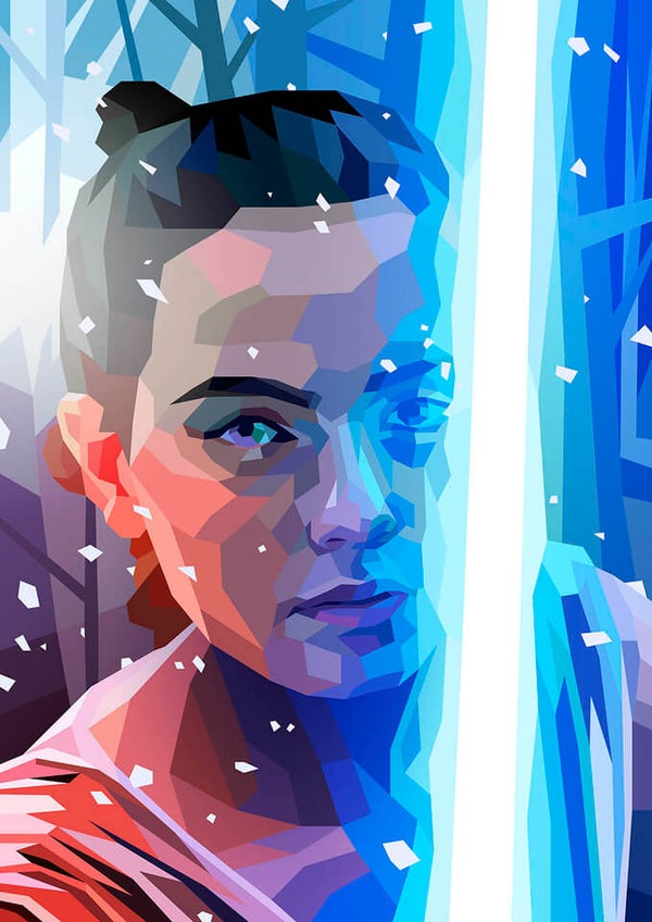 Star Wars Rey Inspired Illustrative Fine Art Print - 16.5 x 11.7