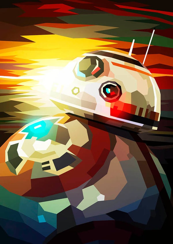 Affiche Géométrique Star Wars BB - 8 - Fine Art