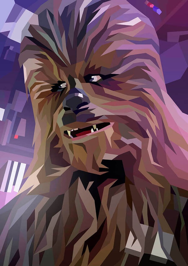 Star Wars Chewbacca Inspired Illustrative Fine Art Print - 16.5 x 11.7
