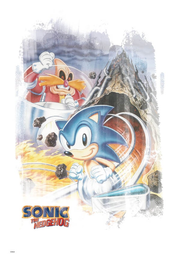 Sonic the Hedgehog Pinball Sonic Art Print - 16.5 x 11.7