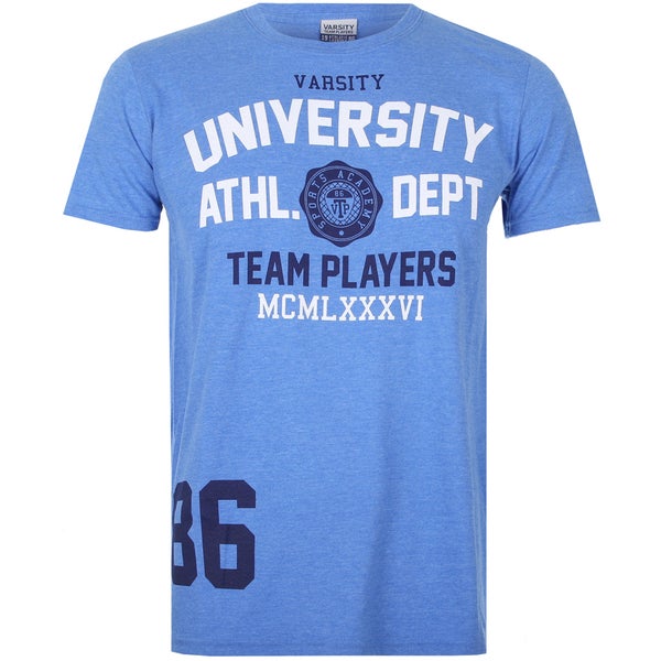 T -Shirt Varsity Team Players pour Homme University Athletic -Bleu
