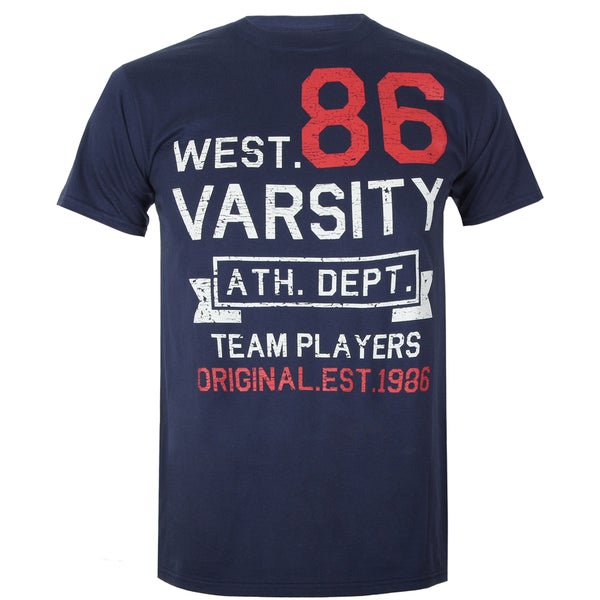 T -Shirt Varsity Team Players pour Homme West 86 -Marine