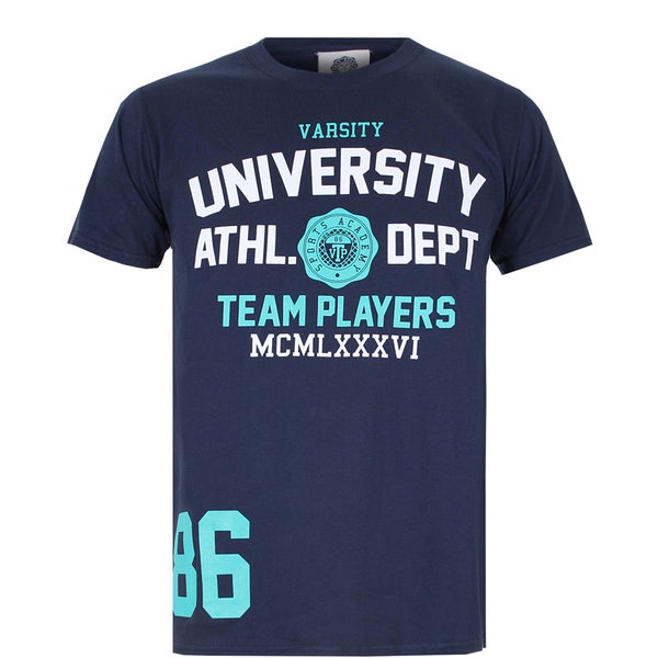 T -Shirt Varsity Team Players pour Homme University Athletic -Marine