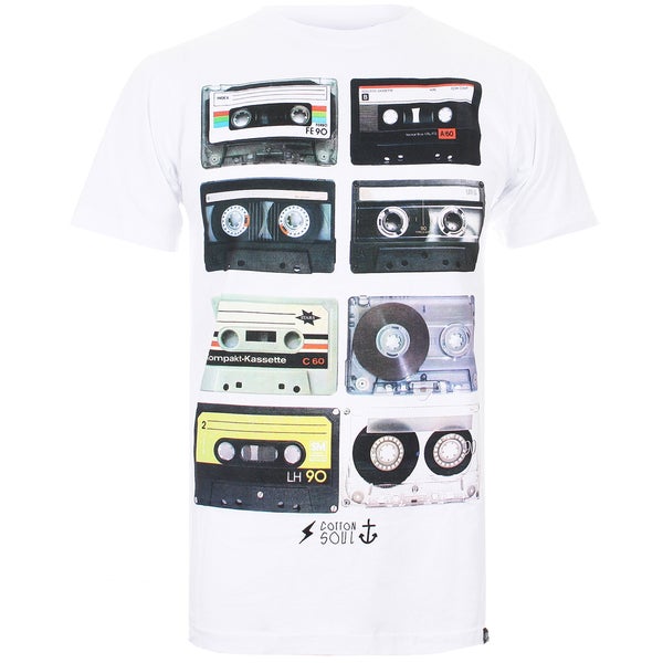 Cotton Soul Men's Retro Tapes T-Shirt - White