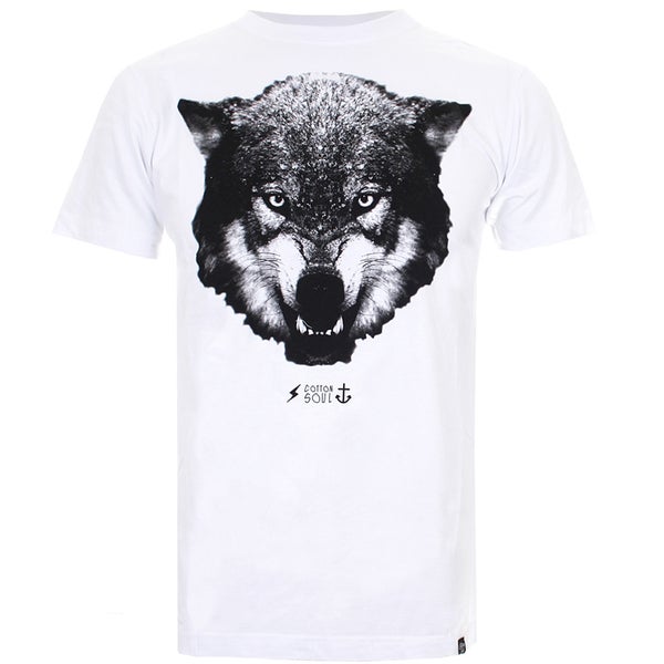 T -Shirt Coton Soul pour Homme Wolf -Blanc