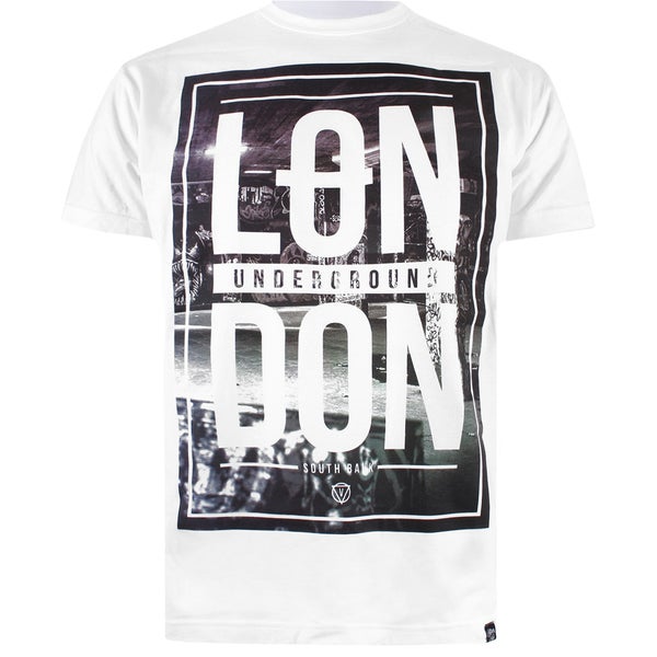 T-Shirt Homme Coton Soul Homme London Underground -Blanc