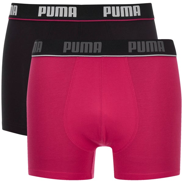Puma Men's 2-Pack Boxers - Pink/Black Mens Underwear - Zavvi US