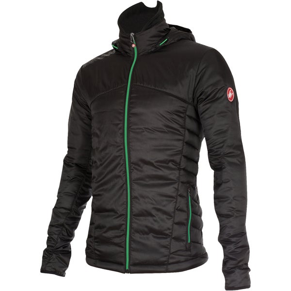 Castelli Meccanico Puffy Jacket Black Green ProBikeKit UK
