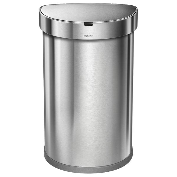 simplehuman Semi-Round Brushed Steel Sensor Bin 45L Homeware 