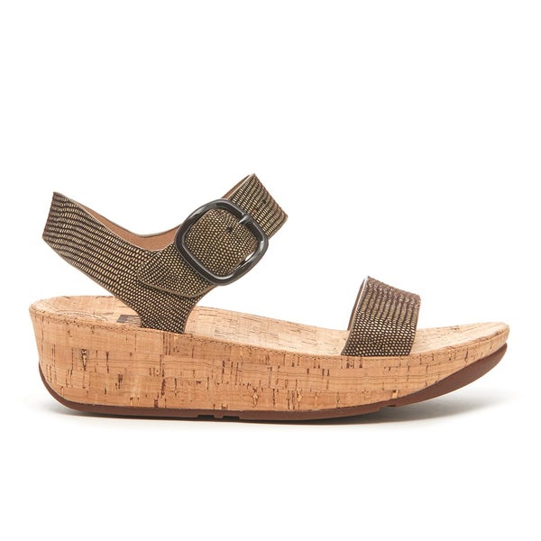 FitFlop Women's Bon Lizard Print Sandals - Chocolate Brown | TheHut.com