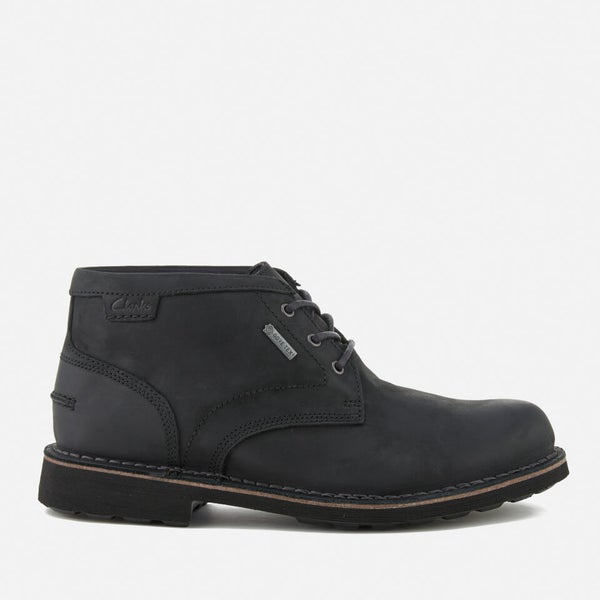 Clarks Men s Lawes Mid Gtx Leather Desert Boots Black TheHut