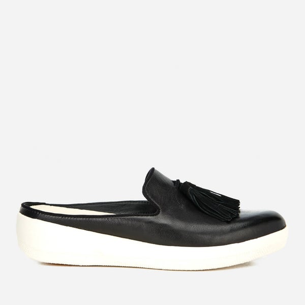 FitFlop Women s Superskate Slip On Leather Flats Black TheHut