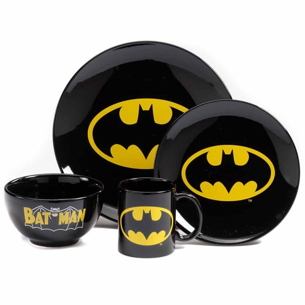 DC Comics Batman 4 Piece Dinner Set Homeware Zavvi