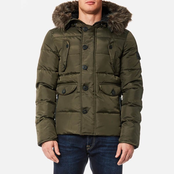 Superdry mens chinook jacket dark khaki hotsell