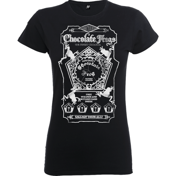 Harry Potter Honeydukes Mono Chocolate Frogs Women’s Black T-Shirt