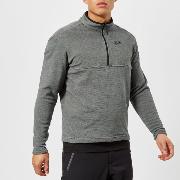 Jack Wolfskin Men s Arco 1 4 Zip Fleece Black Stripes TheHut