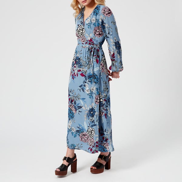 Gestuz Women s Begonia Wrap Dress Light Blue Flower TheHut