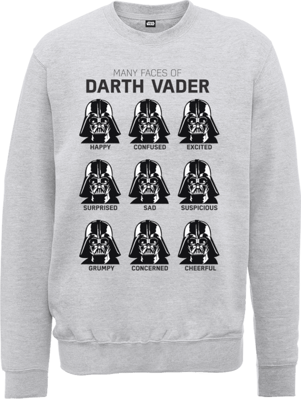 Star Wars Many Faces Of Darth Vader Sweatshirt Grey Clothing Zavvi Uk