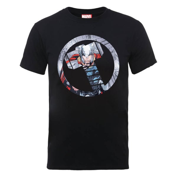 Marvel Avengers Assemble Thor Montage T Shirt Black