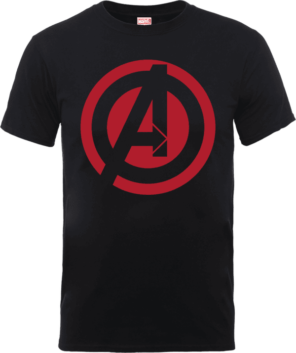 Marvel Avengers Assemble Captain America Logo T-Shirt - Black Clothing ...