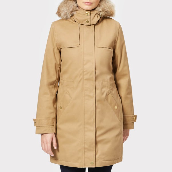 Joules aspen parka black hotsell