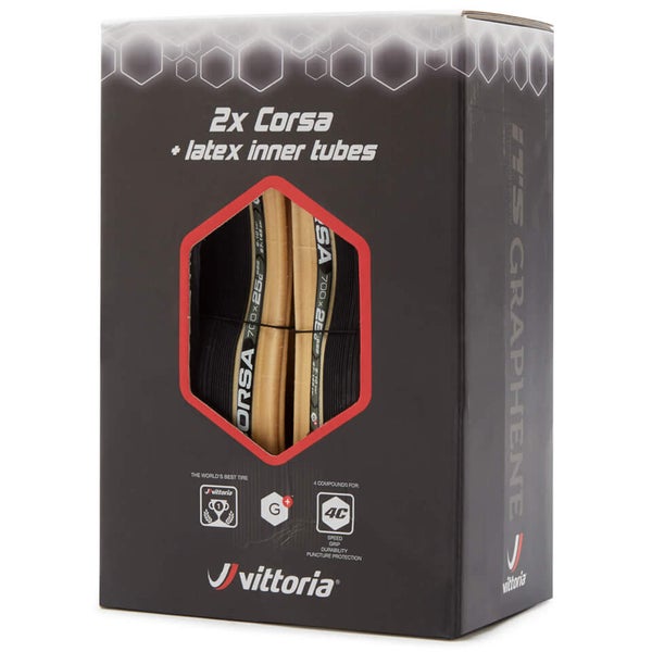 Vittoria corsa g+ clincher tyre twin pack top